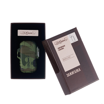 Зажигалка S.Quire газовая, турбо, водонепроницаемая, хаки