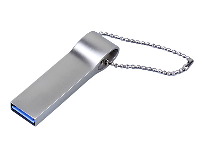 USB 2.0-флешка на 512 Мбайт с мини чипом и боковым отверстием для цепочки (Серебристый)