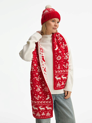 Шапка Holidale, красная с молочным