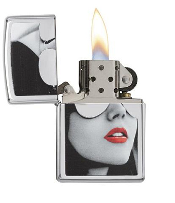 Зажигалка ZIPPO Gold Design с покрытием High Polish Chrome, латунь/сталь, серебристая, 38x13x57 мм