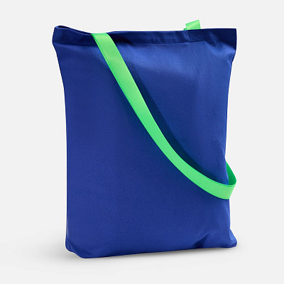 Шопер B4  с зелеными ручками (Синий)