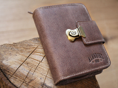 Бумажник женский KLONDIKE «Kitty», натуральная кожа в светло-коричневом цвете, 9 х 12,5 х 3 см