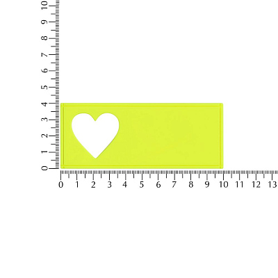 Лейбл из ПВХ с вырубкой «Сердце», желтый неон