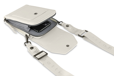 Сумка наплечная BUGATTI Almata, бежевая, полиуретан, 11х4х19 см