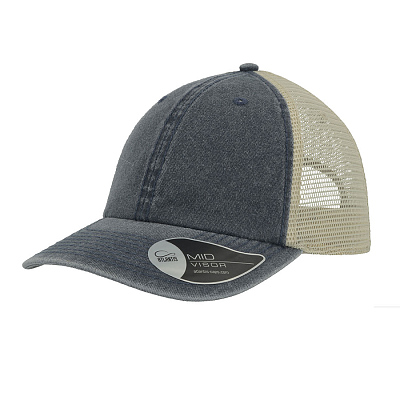 Бейсболка CASE, 6 клиньев, застежка на липучке (Тёмно-синий)