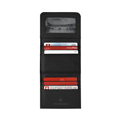 Бумажник VICTORINOX Travel Essentials Tri-Fold Wallet, чёрный, полиэстер, 9x2x10 см
