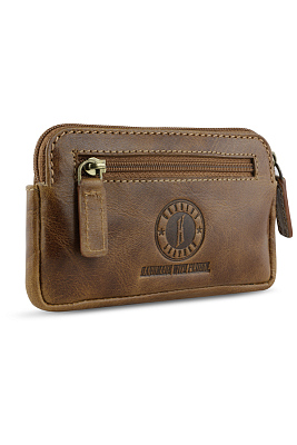 Ключница KLONDIKE MOUNTAIN «Tommy», натуральная кожа в коньячном цвете, 12,5 х 7,5 х 1,5 см