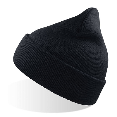 Шапка вязаная  двойная Wind-S (Тёмно-синий)