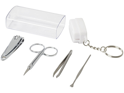 Дорожный маникюрный набор Seki (Серебристый/прозрачный/белый)