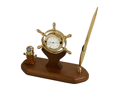 Настольный прибор У руля (Коричневый/золотистый)