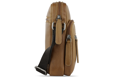 Сумка через плечо KLONDIKE GOLD «Lara», натуральная кожа в коньячном цвете, 19 х 20,5 х 6,5 см