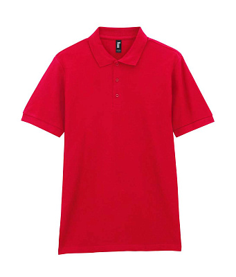 Футболка поло PREMIUM COTTON ADULT DOUBLE PIQUE, БЕЛЫЙ 2XL (Красный)