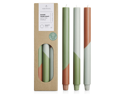 Набор свечей Eden, 3 шт. (Зеленый яркий)