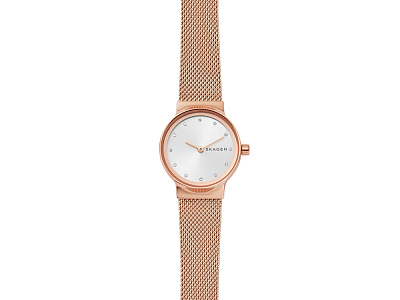 Часы наручные, женские (Корпус- розовое золото, циферблат- стальной, крепление- розовое золото)