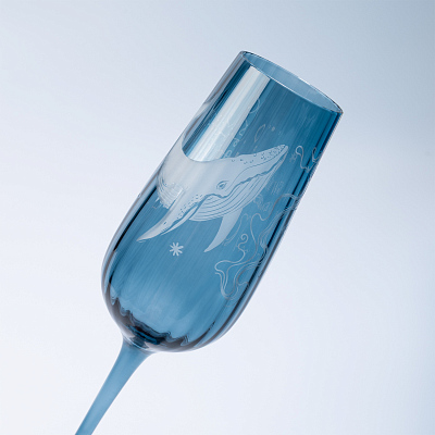 Бокал для шампанского Тоскана (Toscana), синий