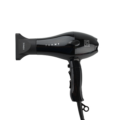 Фен DEWAL BEAUTY YumMy Black, чёрный, 2000 Вт, ионизация, 1 насадка (Черный)
