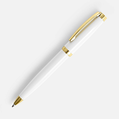 Ручка шариковая Letra Gold, глянцевая, белая (Белый)