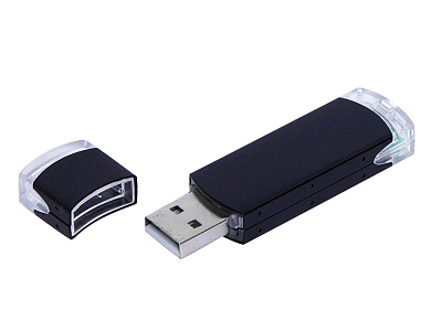 USB 2.0- флешка промо на 4 Гб прямоугольной классической формы (Чёрный)