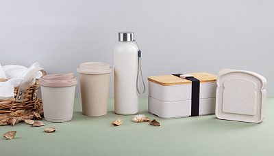 Контейнер для ланча "Natural" с приборами, натуральный