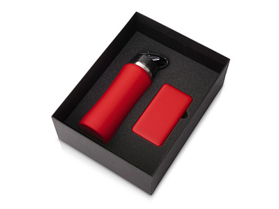 Подарочный набор COLOR IT с бутылкой для воды и повербанком  (Красный)