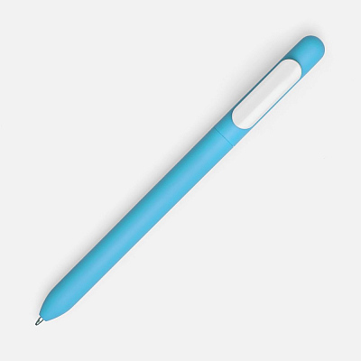 Ручка шариковая Swiper Soft Touch, голубая с белым