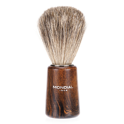 Помазок для бритья Mondial, дерево, ворс барсука, рукоять - цвет древесина (Коричневый)