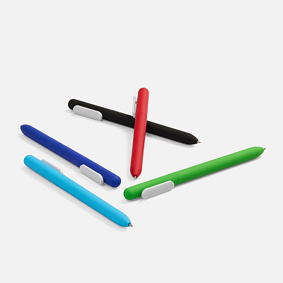 Ручка шариковая Swiper Soft Touch, голубая с белым