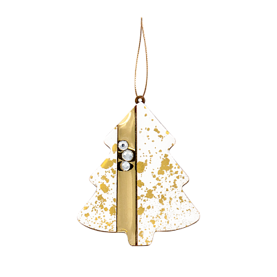 Ёлочная игрушка Ёлочка (белый с золотым ) (Белый с золотым)