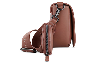 Сумка наплечная женская BUGATTI Almata, с кошельком, абрикосовая, полиуретан, 27х6х18,5 см