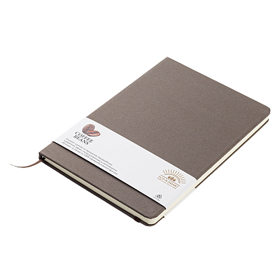 Блокнот из растительного сырья Tutti Frutti в твёрдом переплёте, кофейный (Чёрный кофе)