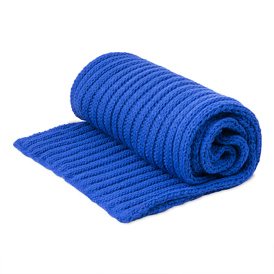 Шарф вязаный НАСВЯЗИ© шерсть/акрил (Ярко-синий)