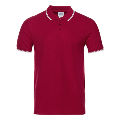Рубашка поло мужская STAN с окантовкой хлопок/полиэстер 185, 04T (Бордовый)
