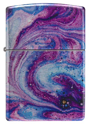 Зажигалка ZIPPO Universe Astro с покрытием 540 Tumbled Chrome, латунь/сталь, сиреневая, 38x13x57 мм
