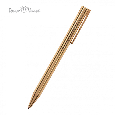 РУЧКА  "BERGAMO" ШАРИКОВАЯ АВТОМАТИЧЕСКАЯ, МЕТАЛЛИЧЕСКИЙ КОРПУС ЗОЛОТО, 0.7 ММ, СИНЯЯ (Золотистый)