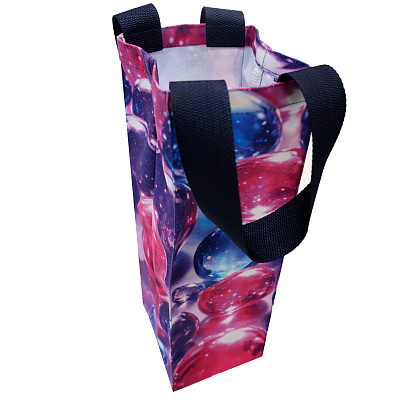 Сумка-шоппер для вина Мод с полноцветной печатью (Тёмно-синий)