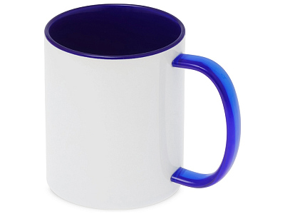 Керамическая кружка со стеклянной ручкой для сублимации Charm (Белый, синий)