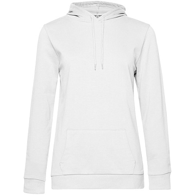 Толстовка с капюшоном женская Hoodie, темно-зеленый меланж (Белый)
