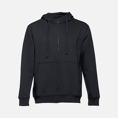 Толстовка мужская на молнии с капюшоном Amsterdam, красная (Чёрный)