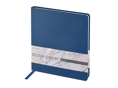 Еженедельник с каменной бумагой А5+ Carrara (Тёмно-синий)