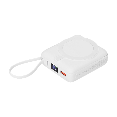 Внешний аккумулятор с подсветкой Ritter PD 10000mAh с функцией беспроводной зарядки 15W  (Белый)