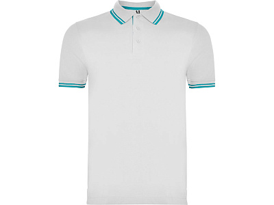 Рубашка поло Montreal мужская (Белый/бирюзовый)