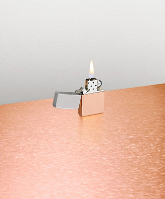 Зажигалка ZIPPO Bimetal с двойным металлическим покрытием, медь/латунь/сталь, медная, 38x13x57 мм