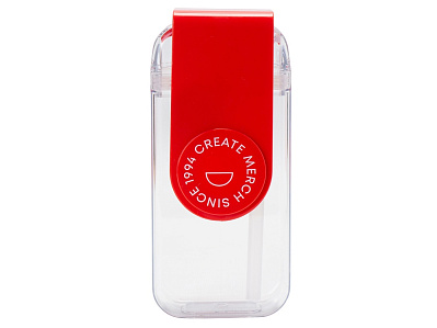 Бутылка для воды JUICY DRINK BOX, 290 мл с тампопечатью (Прозрачный, красный)
