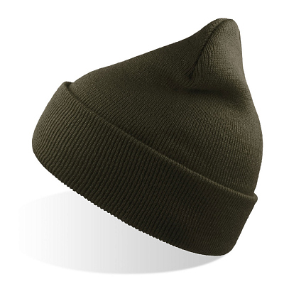 Шапка вязаная  двойная Wind-S (Оливковый)