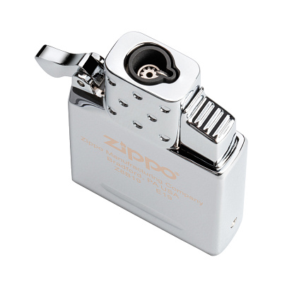 Газовый вставной блок для широкой зажигалки Zippo, одинарное турбо пламя, нержавеющая сталь (Серебристый)