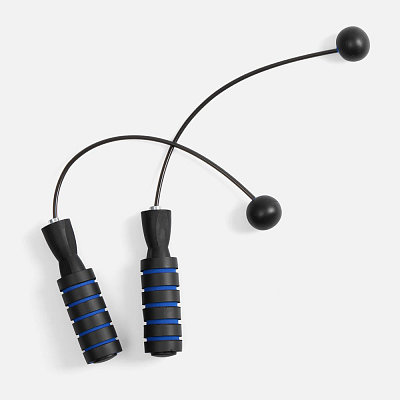 Беспроводная скакалка Silentino, черная с синим (Синий) Беспроводная скакалка Silentino, черная с синим (Синий)