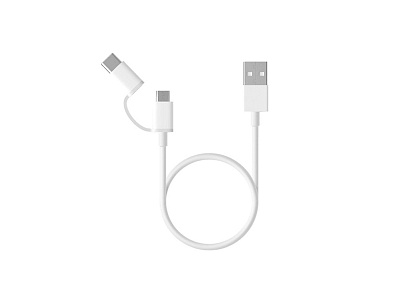 Кабель Mi 2-in-1 USB Cable Micro-USB to Type C, 30 см (Белый)