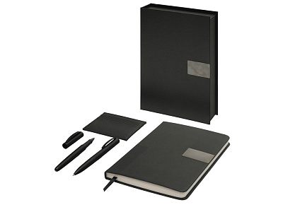 Подарочный набор Goethe с блокнотом А5, 2-мя ручками и картхолдером (Чёрный)