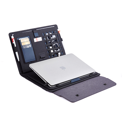 Мобильный офис с беспроводным зарядным устройством 5000 mAh (Серый с черным) Мобильный офис с беспроводным зарядным устройством 5000 mAh (Серый с черным)