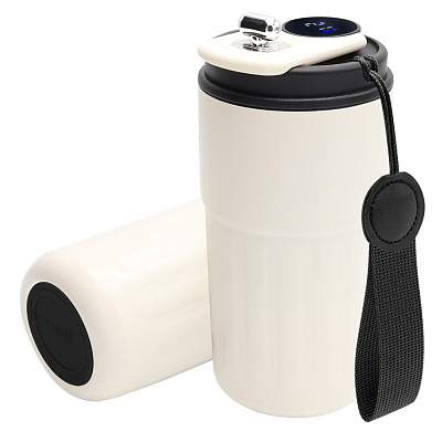 Термокружка Ashly To Go, белая/чёрная (Белый/ черный)